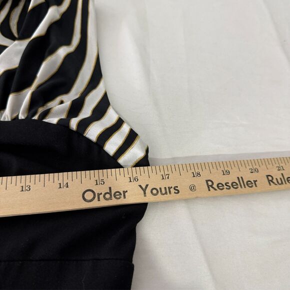 Cache 6 Black White Zebra Print Bodycon Dress Elegant Cocktail Party Chic NEW - Picture 6 of 7